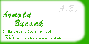 arnold bucsek business card